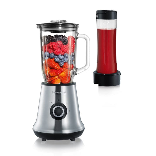 SEVERIN Standmixer SM 3737 Silber Schwarz, 500W Smoothie Maker