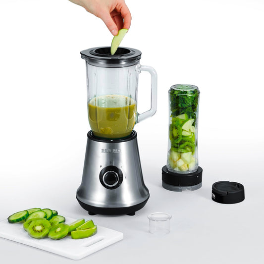 SEVERIN Standmixer SM 3737 Silber Schwarz, 500W Smoothie Maker